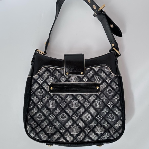 Louis Vuitton Limited Edition Monogram Quilted Black Denim Musette - Picture 2 of 12